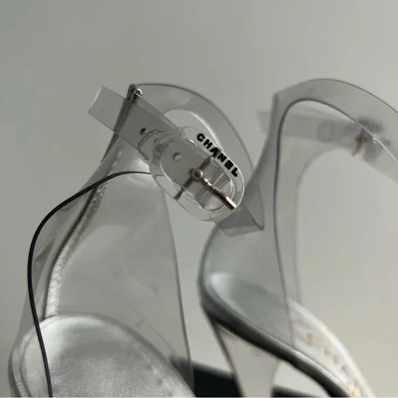 Chanel Lucite Heels 7.5 RARE - Picture 2 of 6